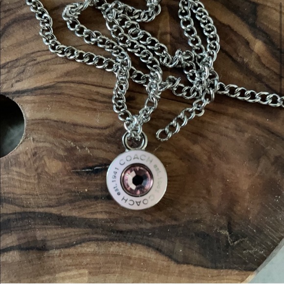 COACH rare delicate pink silver charm necklace - Picture 2 of 7